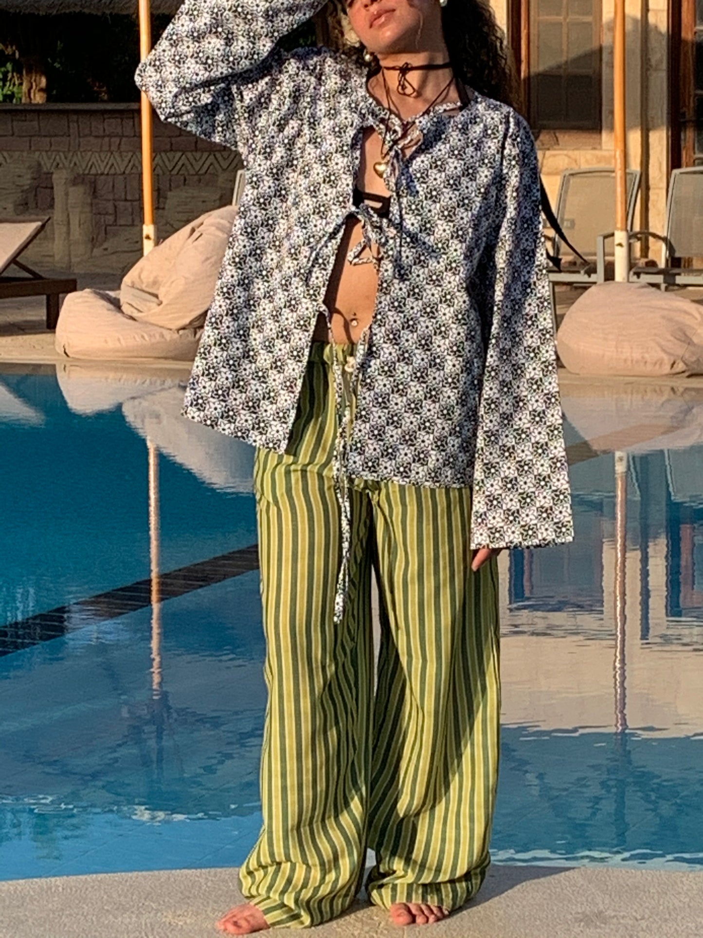 Daisies Tie Front Shirt