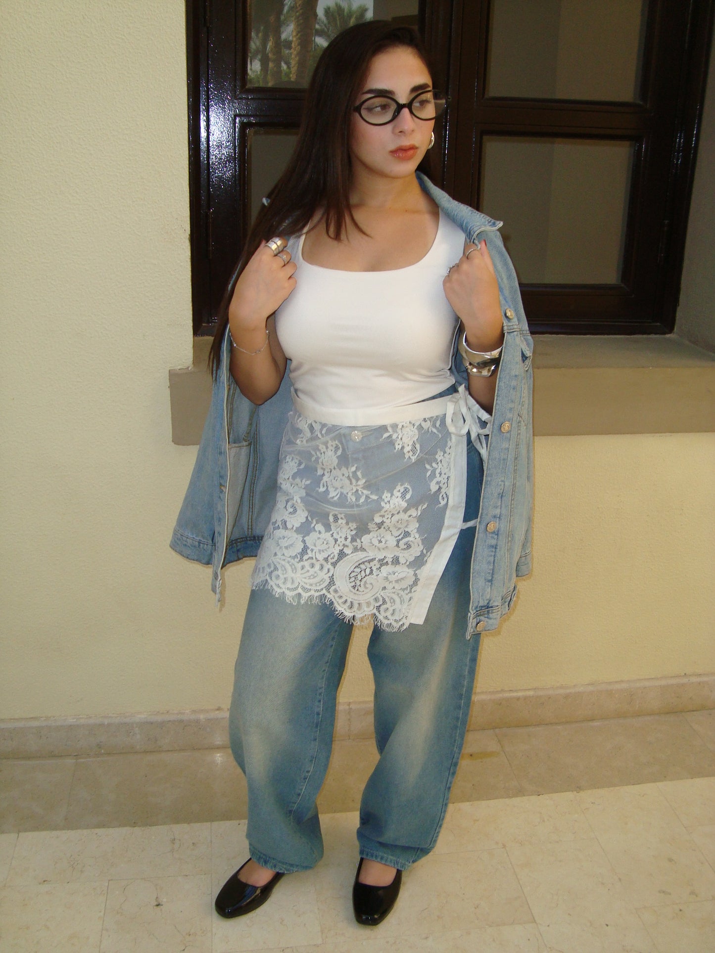 White Lace Mini Skirt