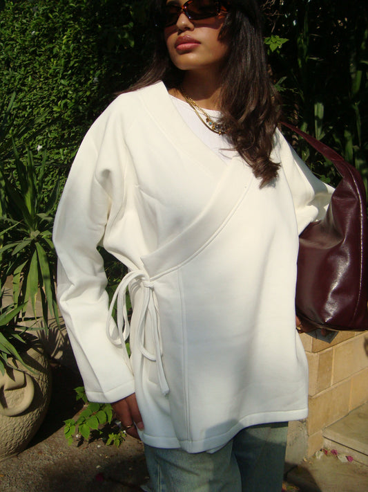 Bow Jacket in Off White