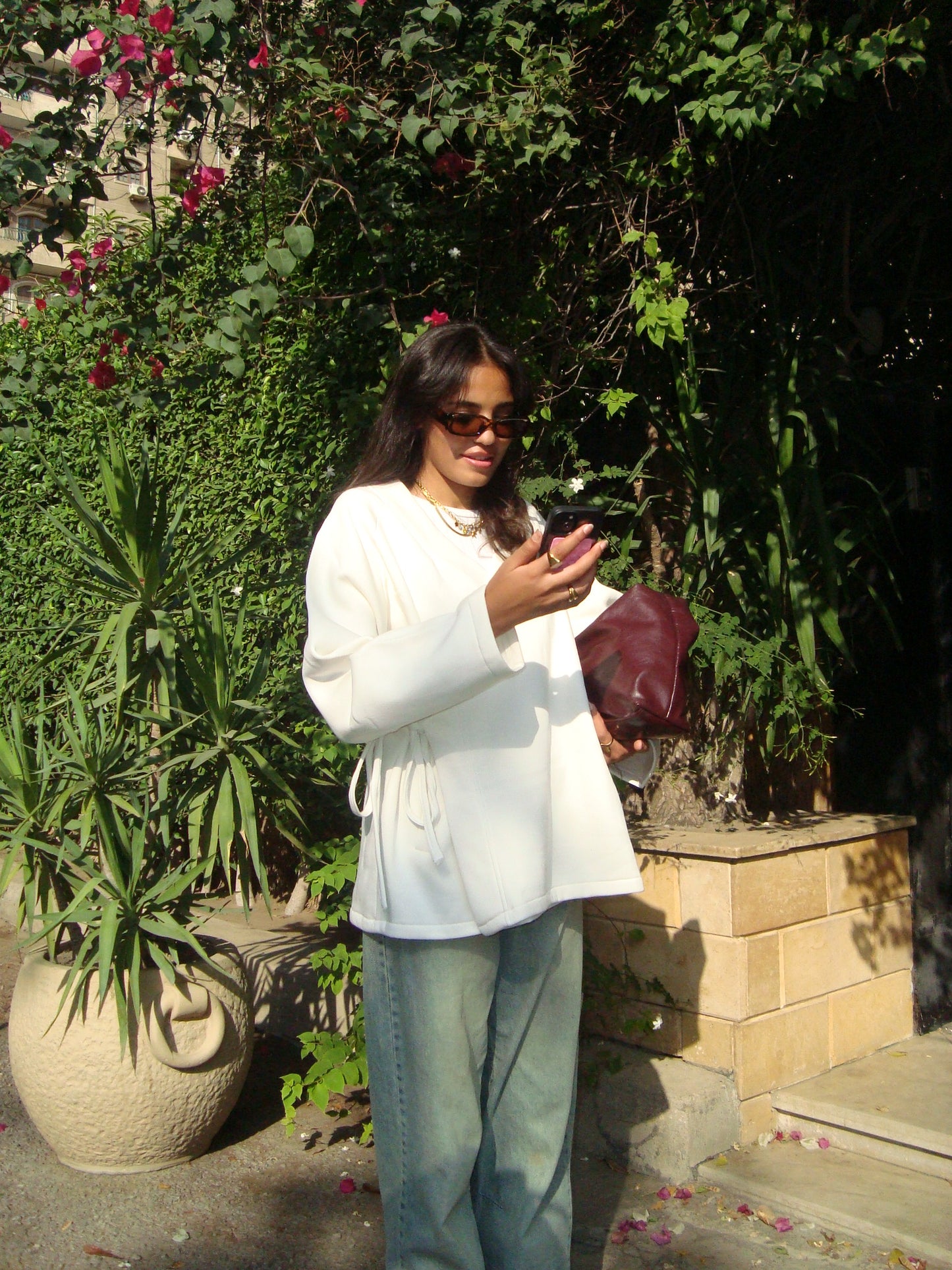 Bow Jacket in Off White