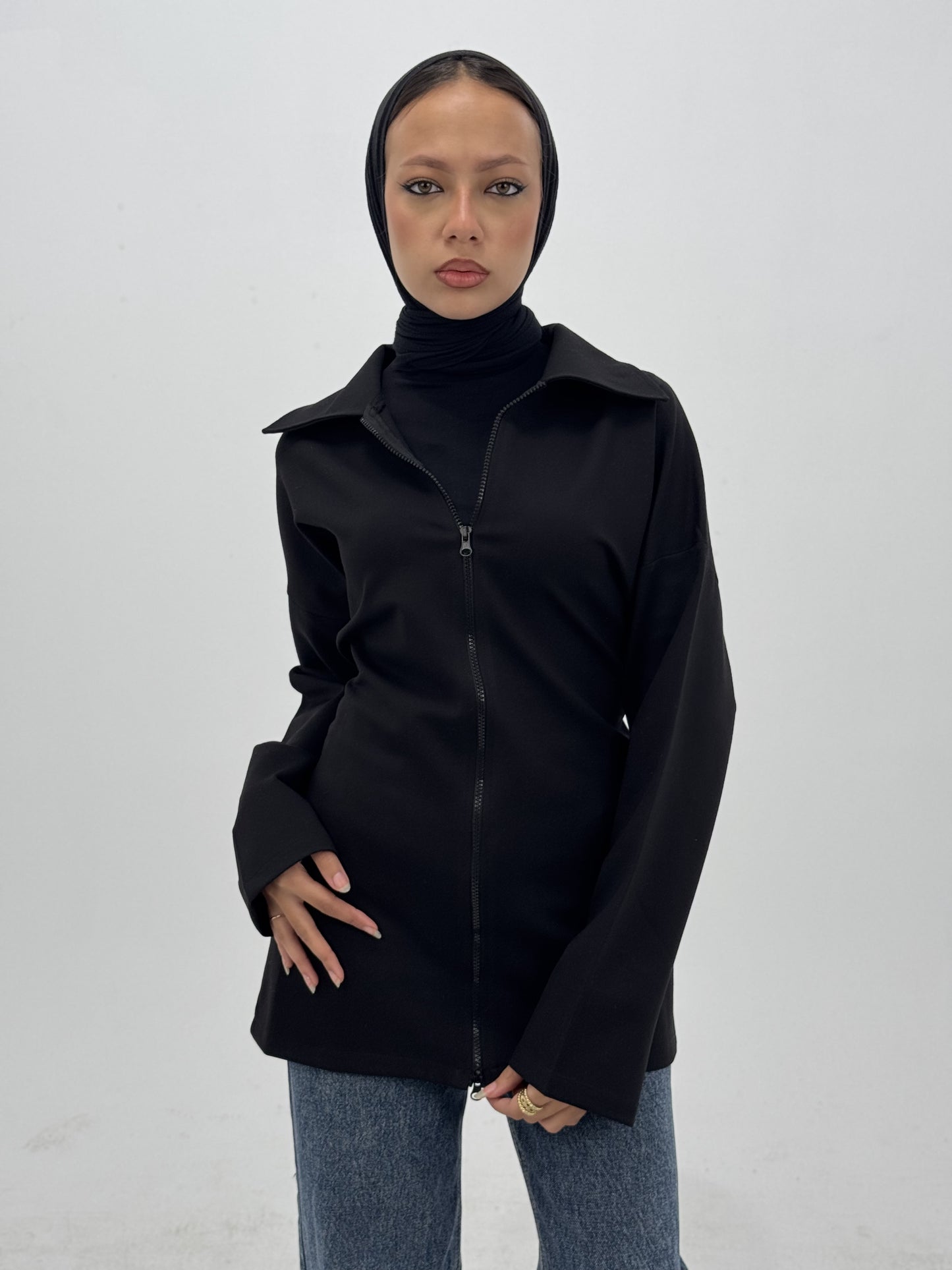 Double Zipper Jacket in Black