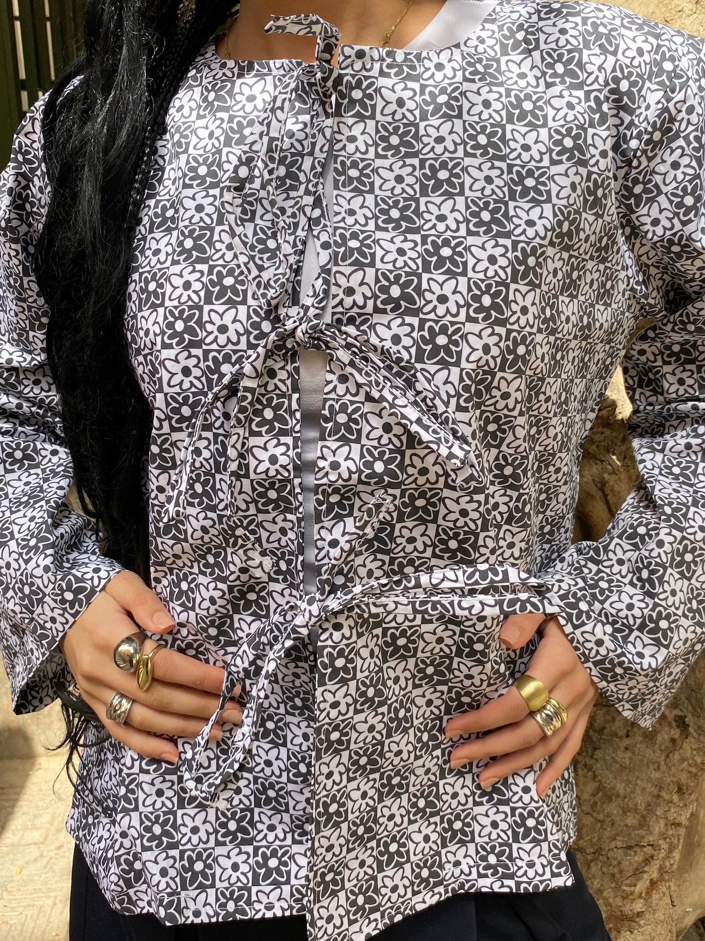 Daisies Tie Front Shirt